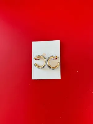 Baguette Detail Hoop Earring
