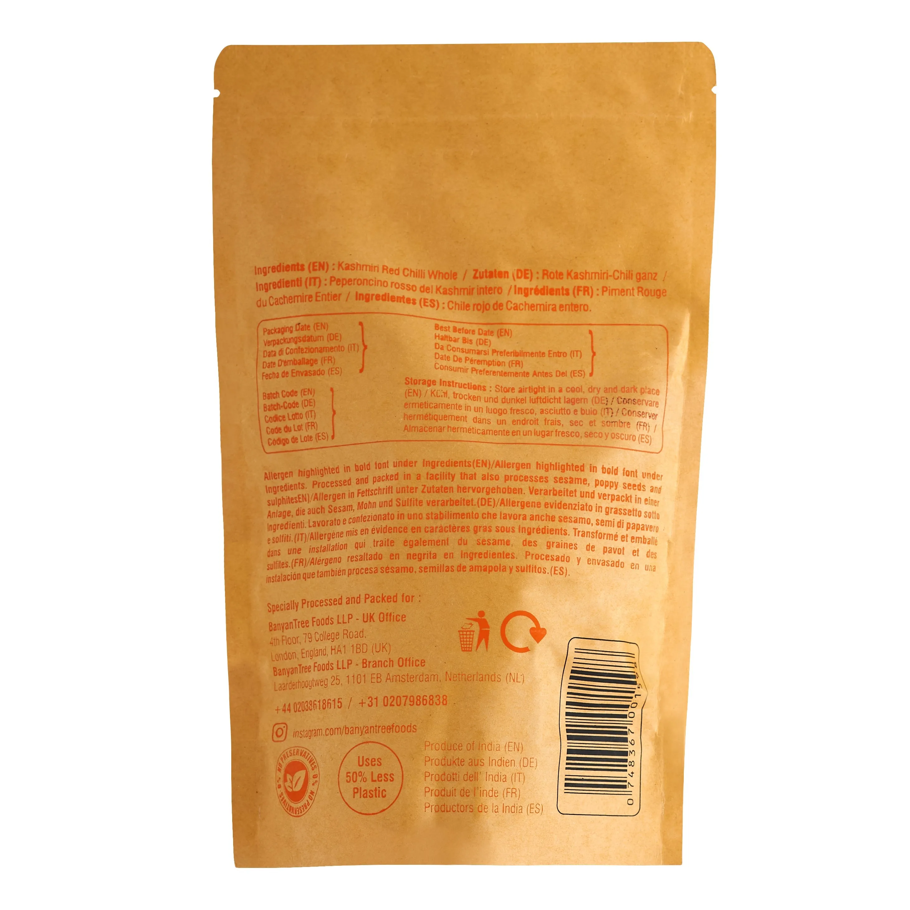 BanyanTree Foods Kashmiri Red Chilli Whole