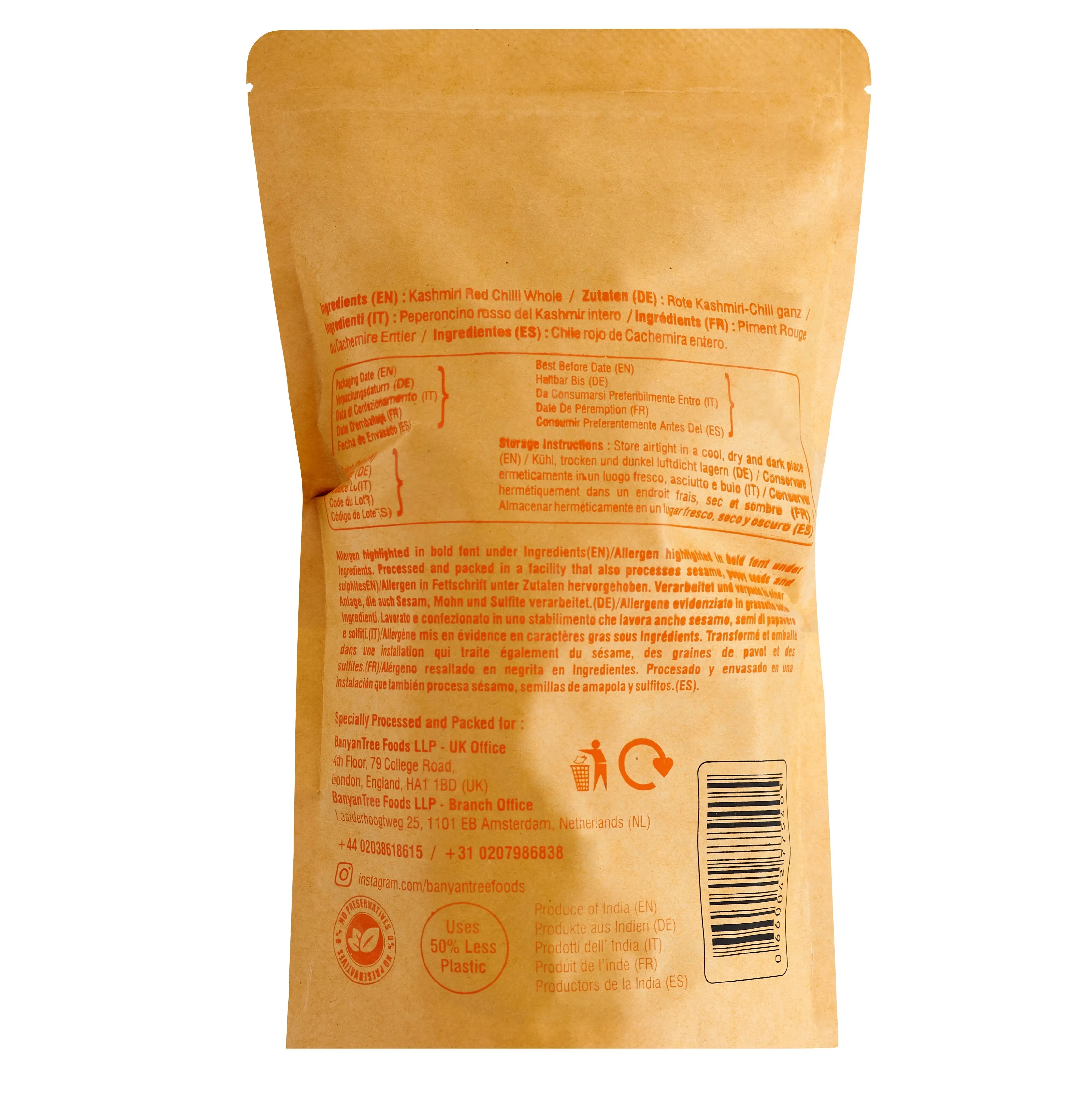 BanyanTree Foods Kashmiri Red Chilli Whole