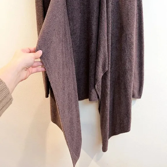 Barefoot Dreams Bamboo Chic Lite Brown Open Long Knit Loungewear Cardigan L/XL