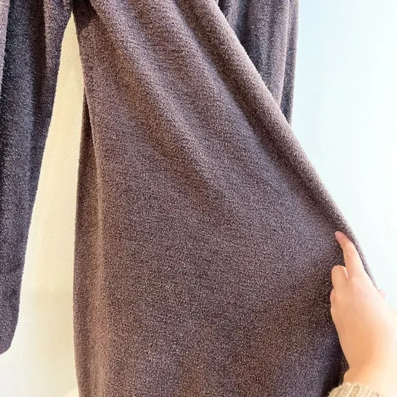 Barefoot Dreams Bamboo Chic Lite Brown Open Long Knit Loungewear Cardigan L/XL