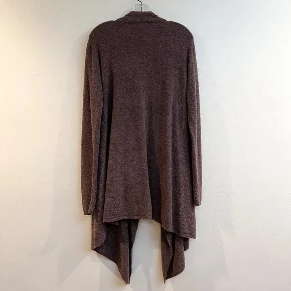 Barefoot Dreams Bamboo Chic Lite Brown Open Long Knit Loungewear Cardigan L/XL