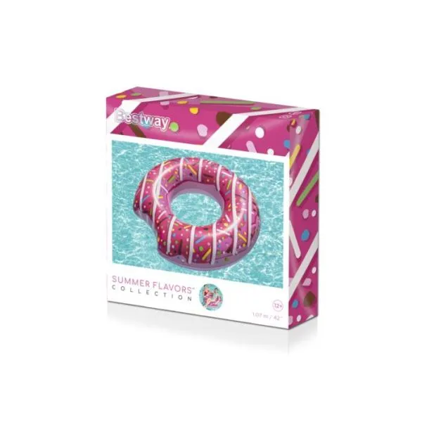 Bestway 42"/ 1.07M Donut Ring (Contents: One swim ring, heavy-duty repair patch)