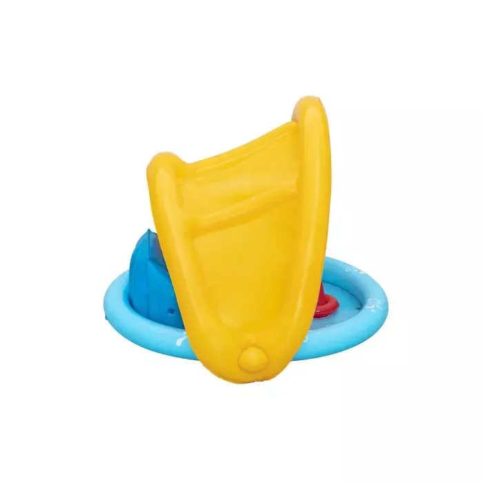 Bestway 45" X 35" X 30"/1.15M X 89CM X 76CM Lil' Seashapes Baby Pool (Contents:1 pool,3 rings,1 sun shade, repair patch.)