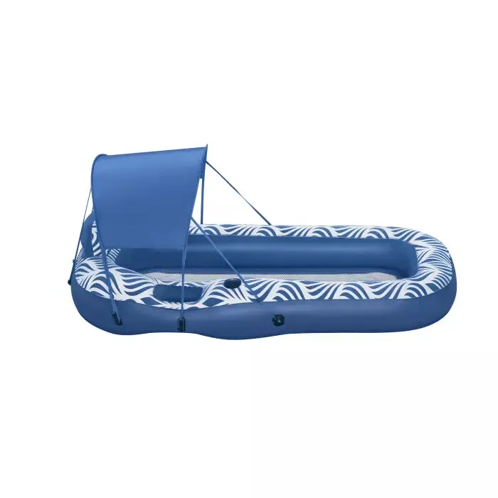 Bestway 6'6" X 44"/1.98M X 1.12M Comfort Plush Shaded Lounge (1 lounge,1 sunshade, repair patch)