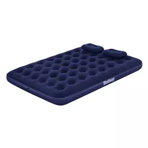 Bestway 80" X 60" X 8.75"/2.03M X 1.52M X 22CM Air Mattress QueenManual Hand Pump (Air Mattress, two pillows, repair patch, with Air Hammer-Inflation Pump)