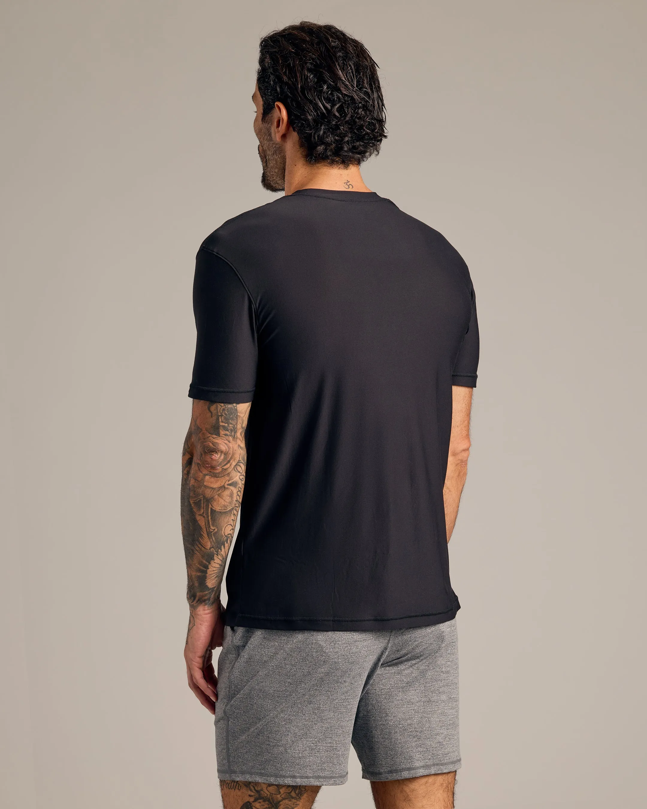 Black Active Crew Neck Tee