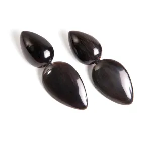 Black Horn Teardrop Earrings
