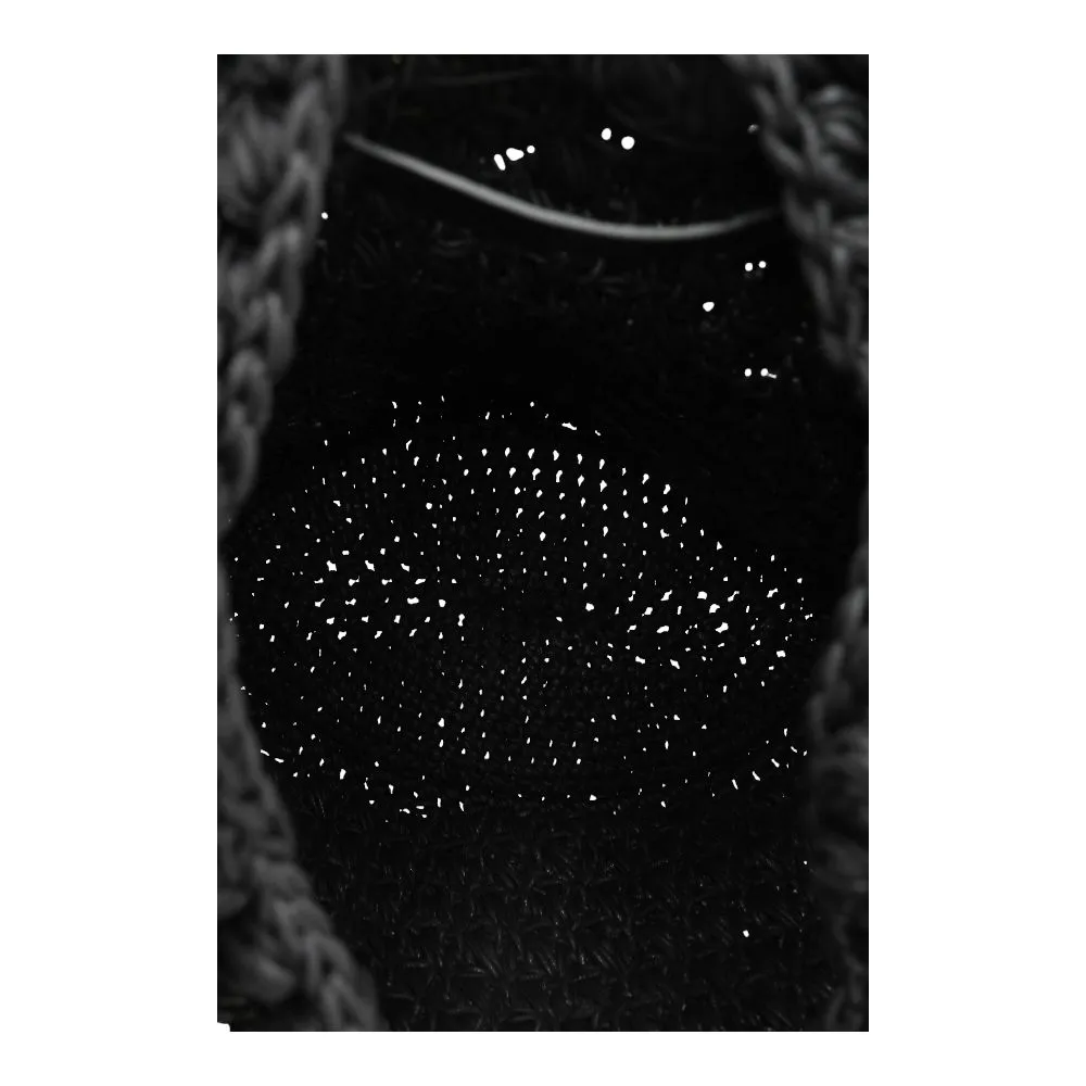 Black Large Popcorn Basket Hobo Bag