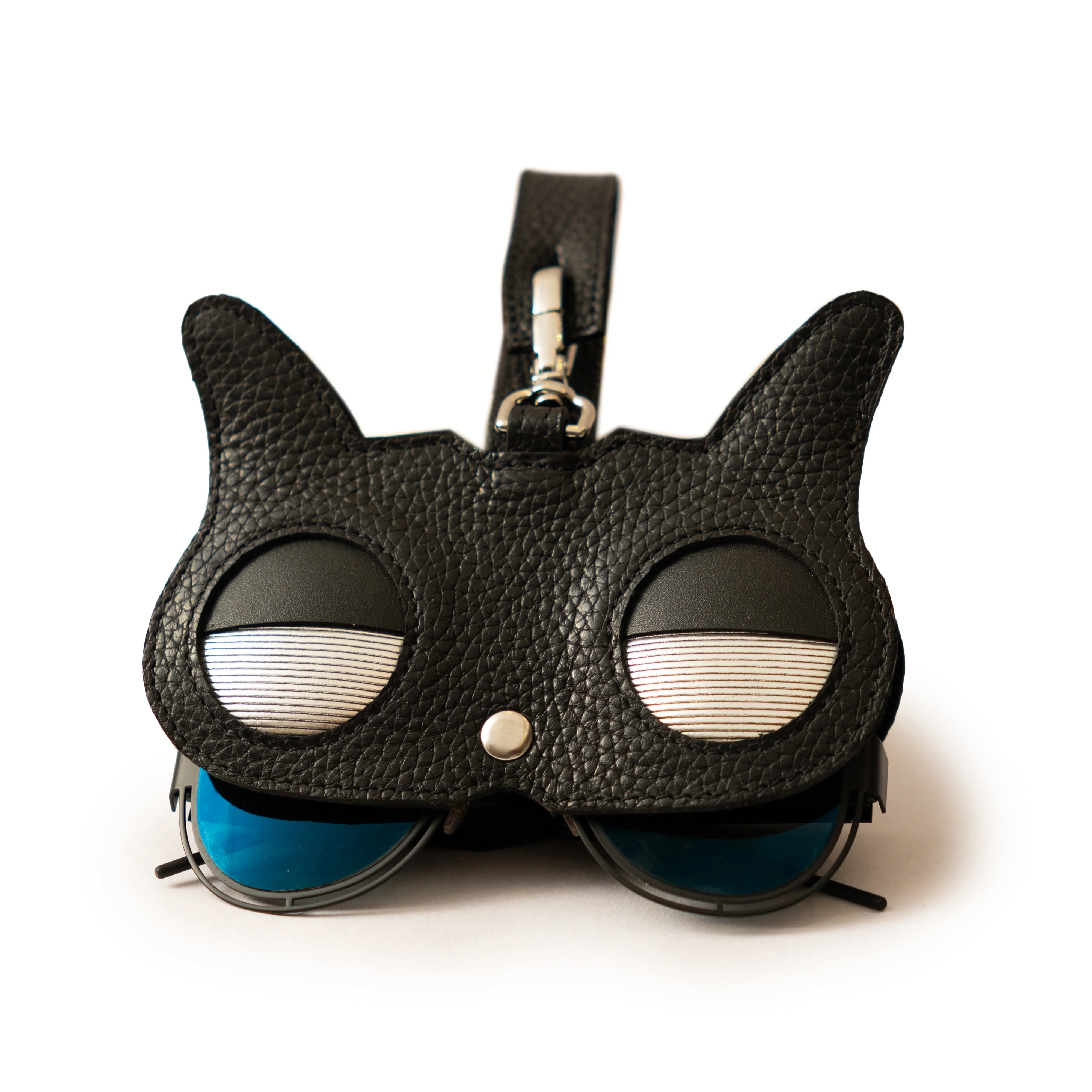 Black Leather Cat Eyes Sunglasses Cover