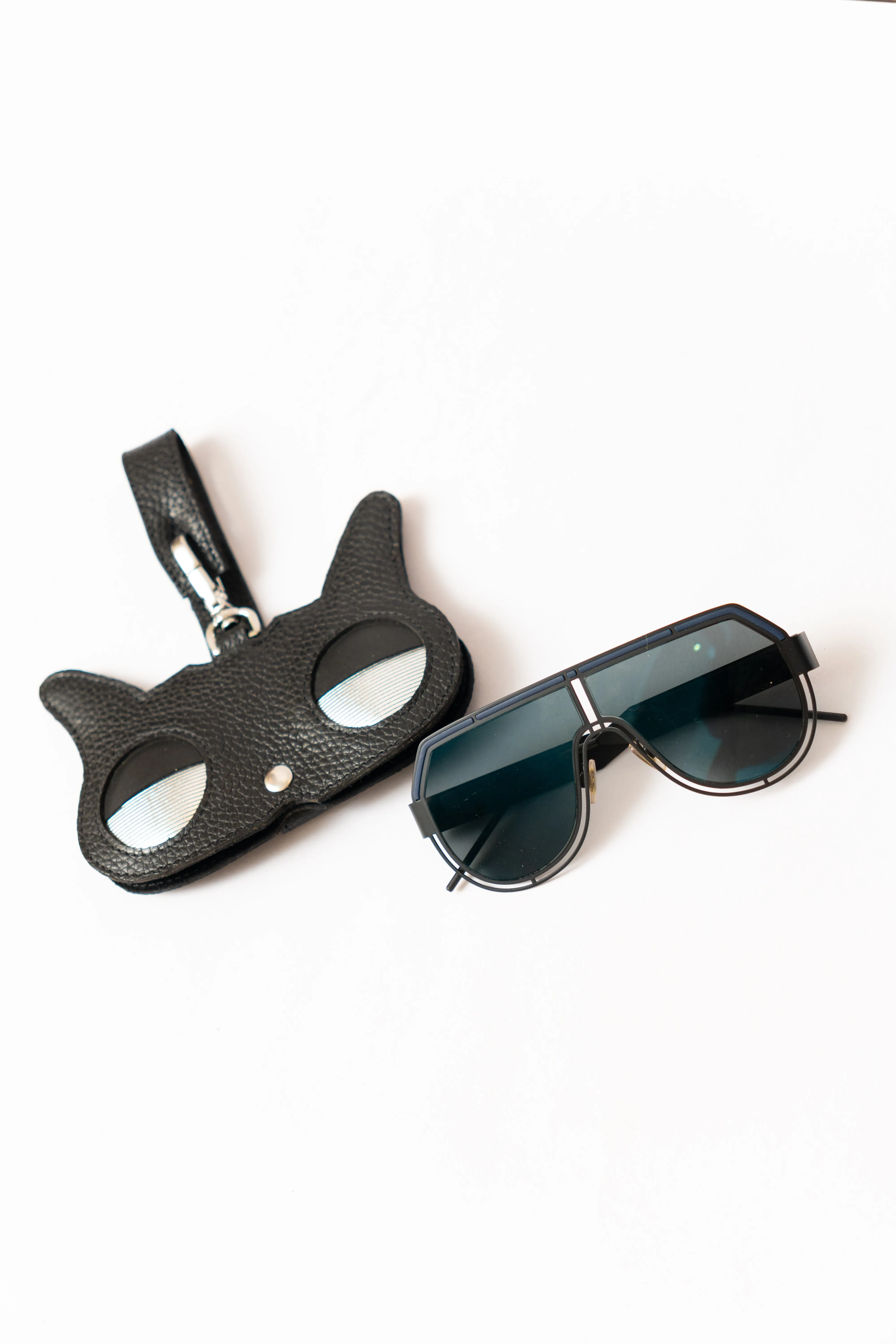 Black Leather Cat Eyes Sunglasses Cover