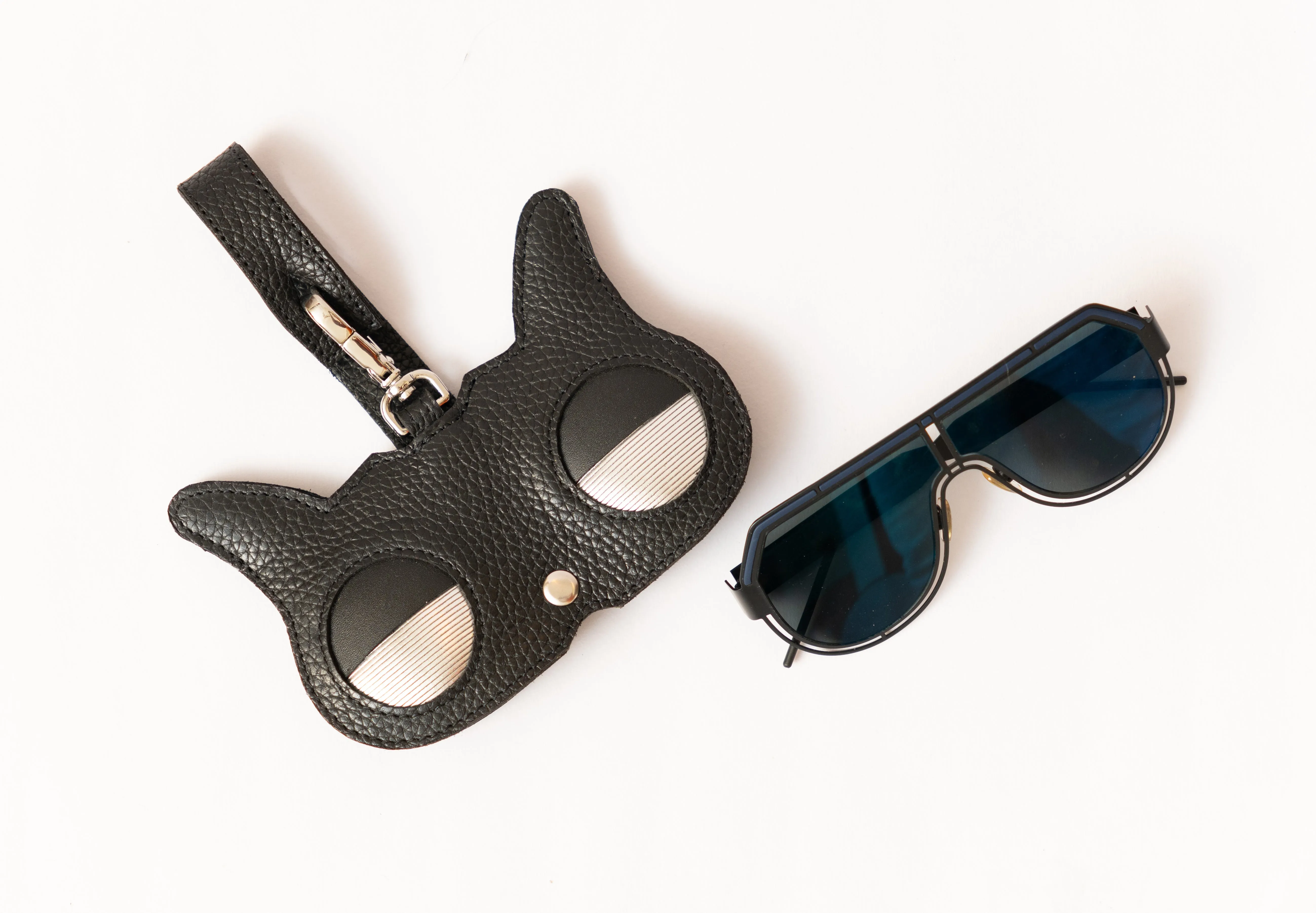 Black Leather Cat Eyes Sunglasses Cover