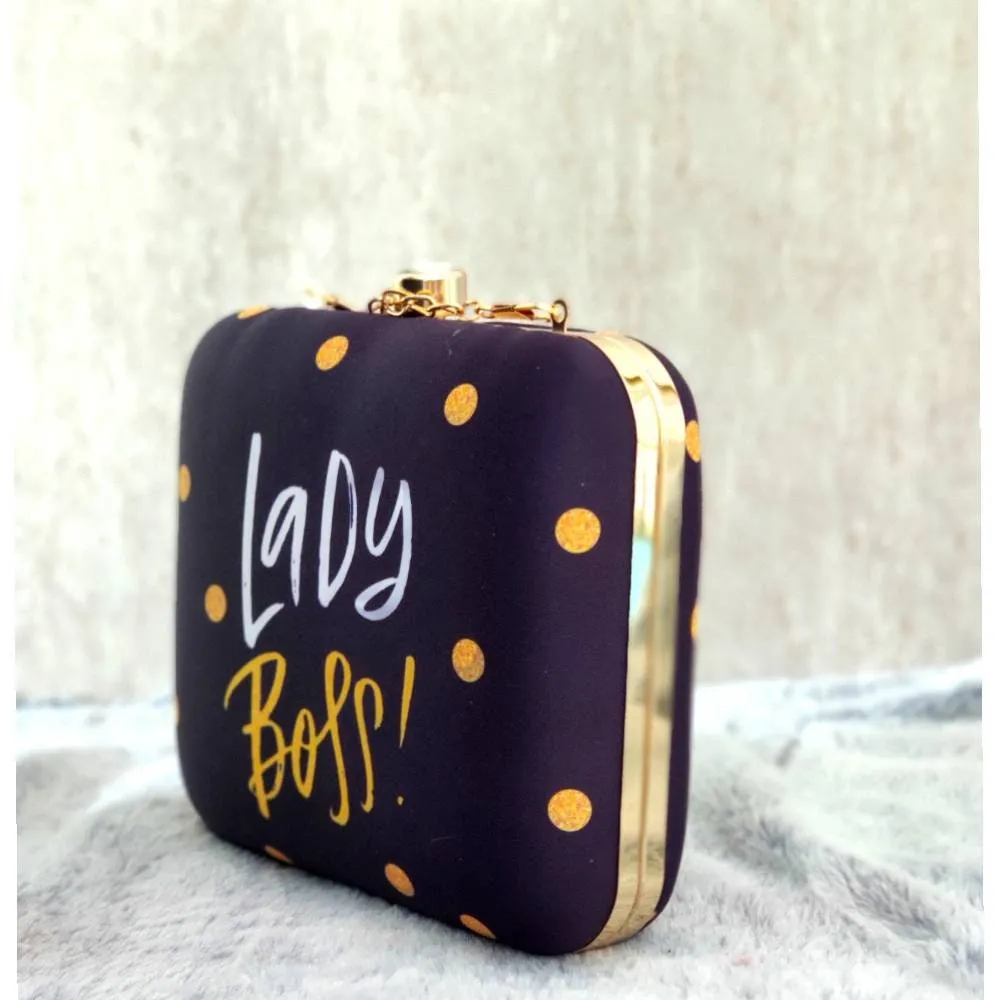 Black Printed Square shape Clutch handbags | Evening clutches | Gift for girlfriend| Gift for sister | Gift for her