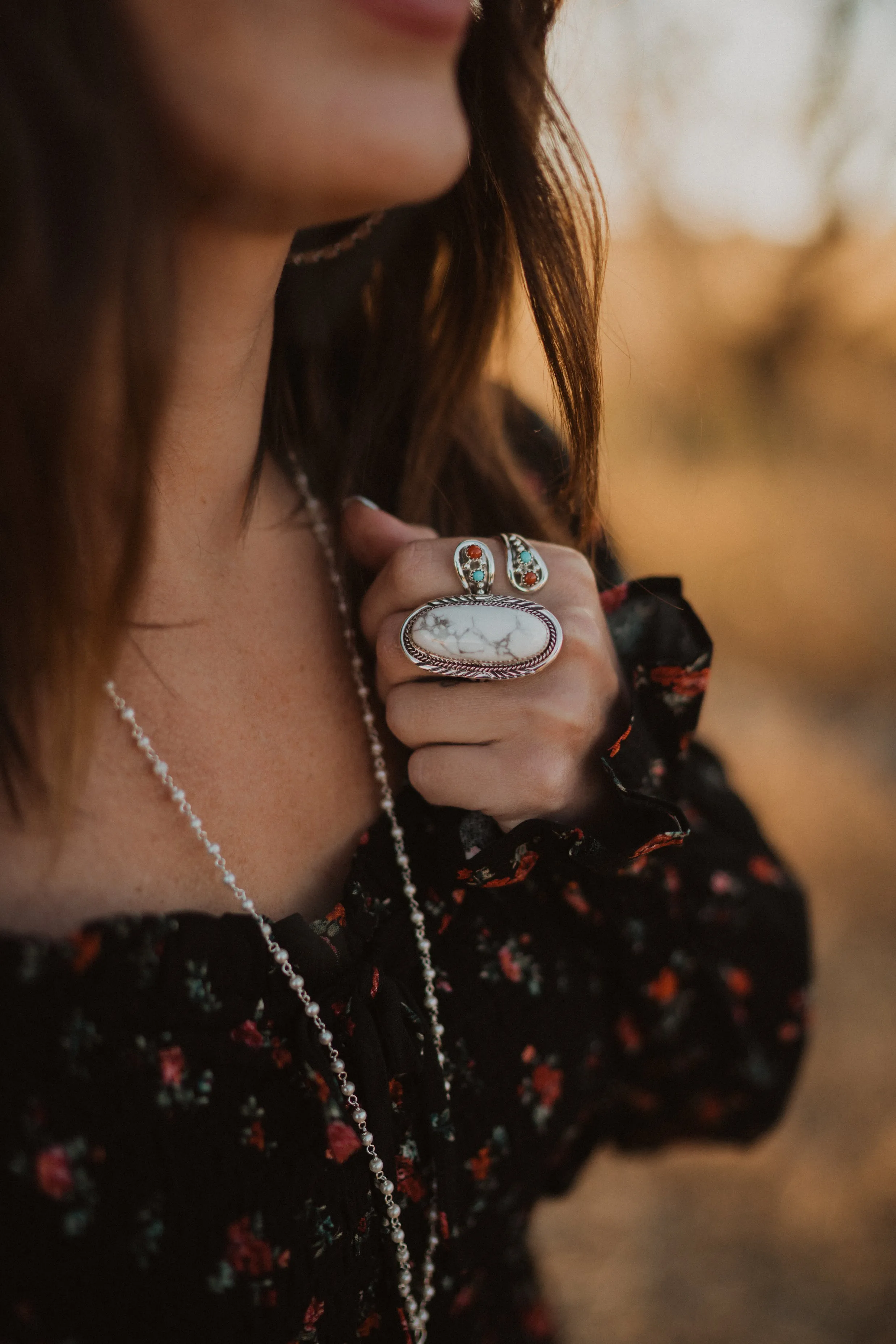 Blair Ring | Coral   Turquoise