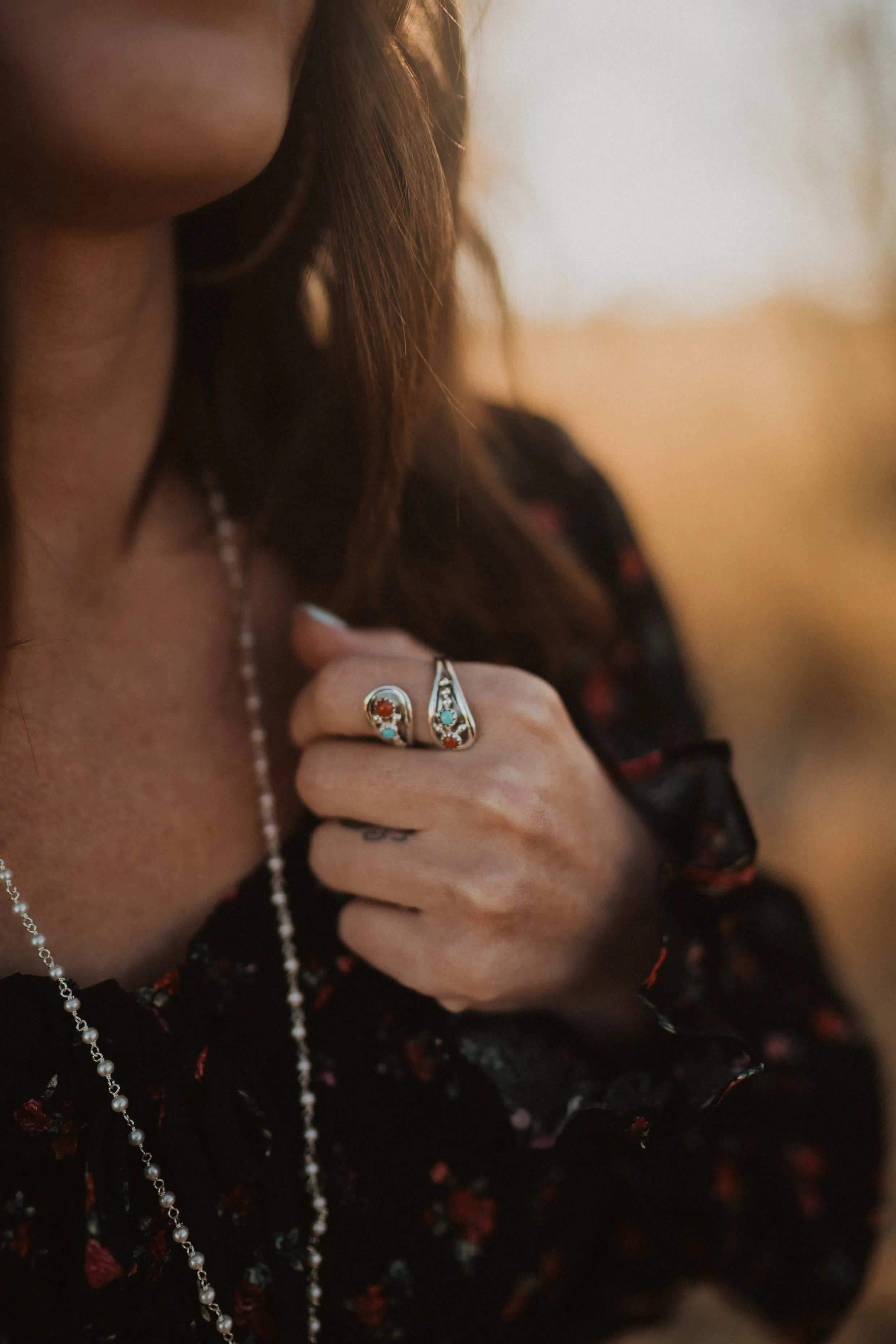 Blair Ring | Coral   Turquoise