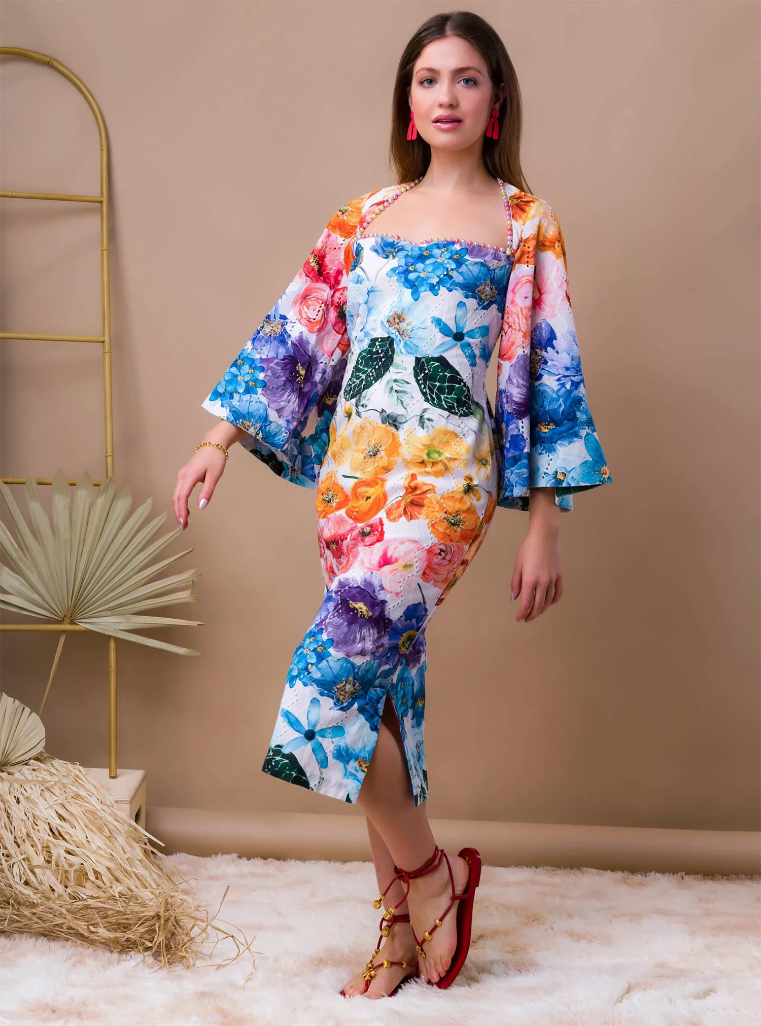 Blossom Cotton Dress | Floral Wedding Guest Dress