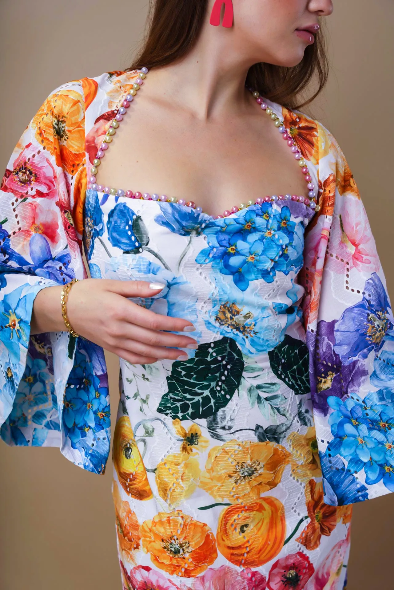 Blossom Cotton Dress | Floral Wedding Guest Dress