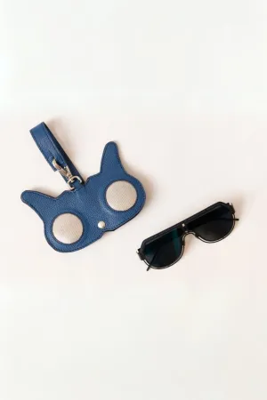 Blue Leather Cat Eyes Sunglasses Cover