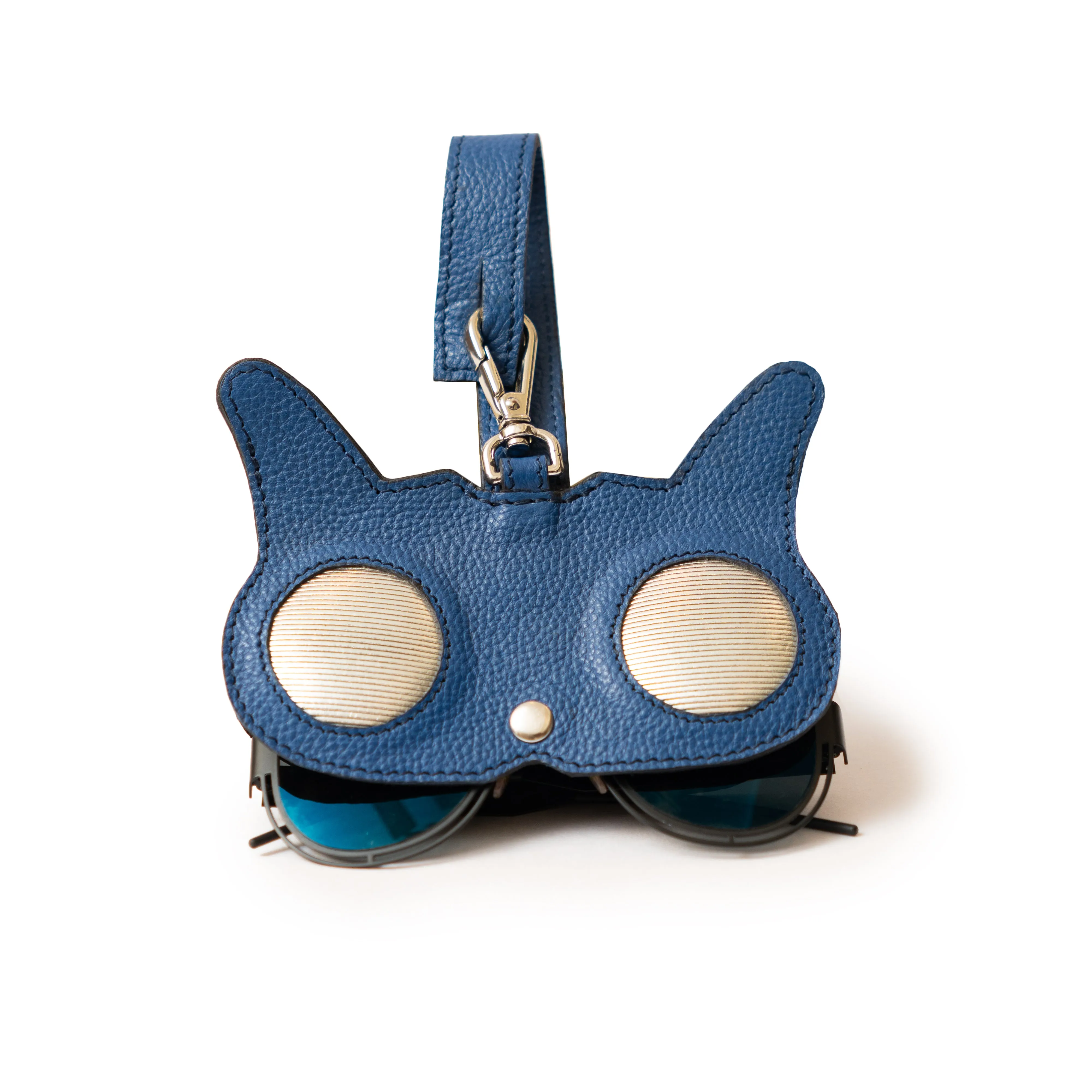 Blue Leather Cat Eyes Sunglasses Cover