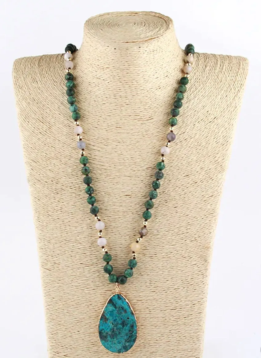 Boho & Mala Natural Tribal Stone Necklace