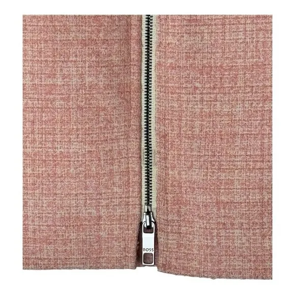 Boss Skirt Women 4 Pink Tweed Zipper Front Belted A Line Mini Career Corpcore