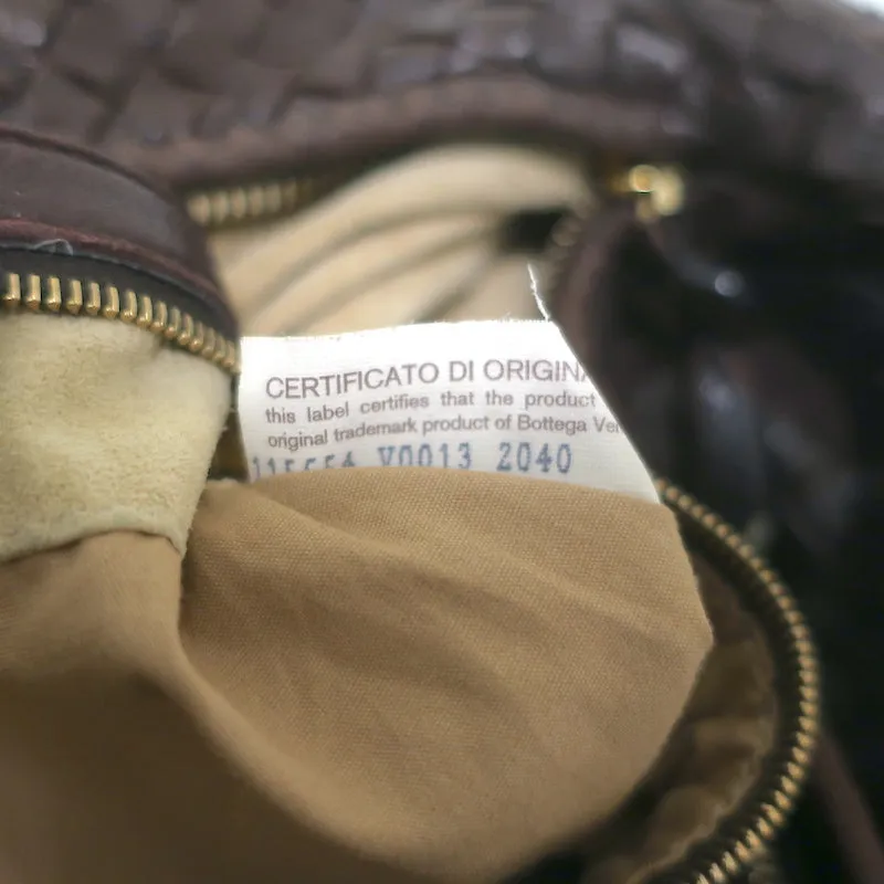Bottega Veneta Large Veneta Hobo Dark Brown Intrecciato Leather Shoulder Bag