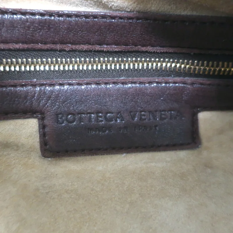 Bottega Veneta Large Veneta Hobo Dark Brown Intrecciato Leather Shoulder Bag