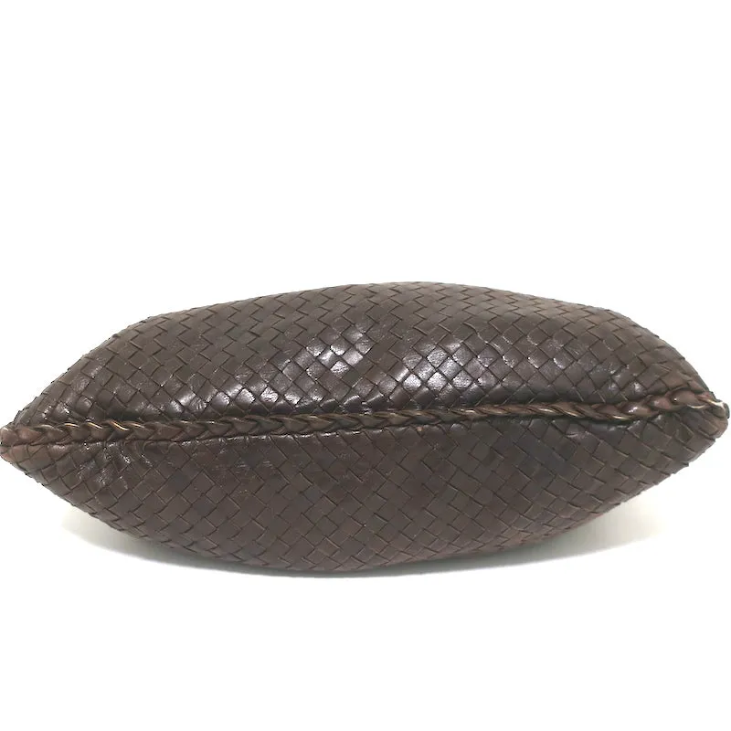 Bottega Veneta Large Veneta Hobo Dark Brown Intrecciato Leather Shoulder Bag