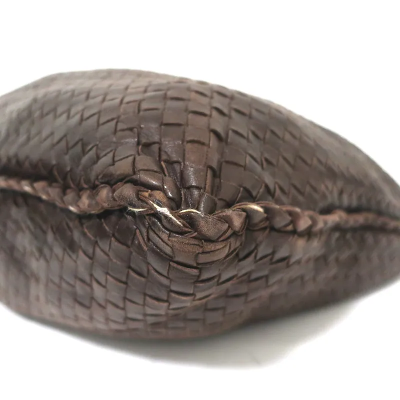 Bottega Veneta Large Veneta Hobo Dark Brown Intrecciato Leather Shoulder Bag