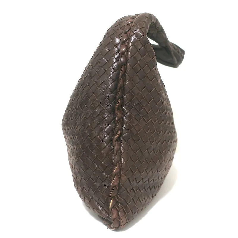 Bottega Veneta Large Veneta Hobo Dark Brown Intrecciato Leather Shoulder Bag