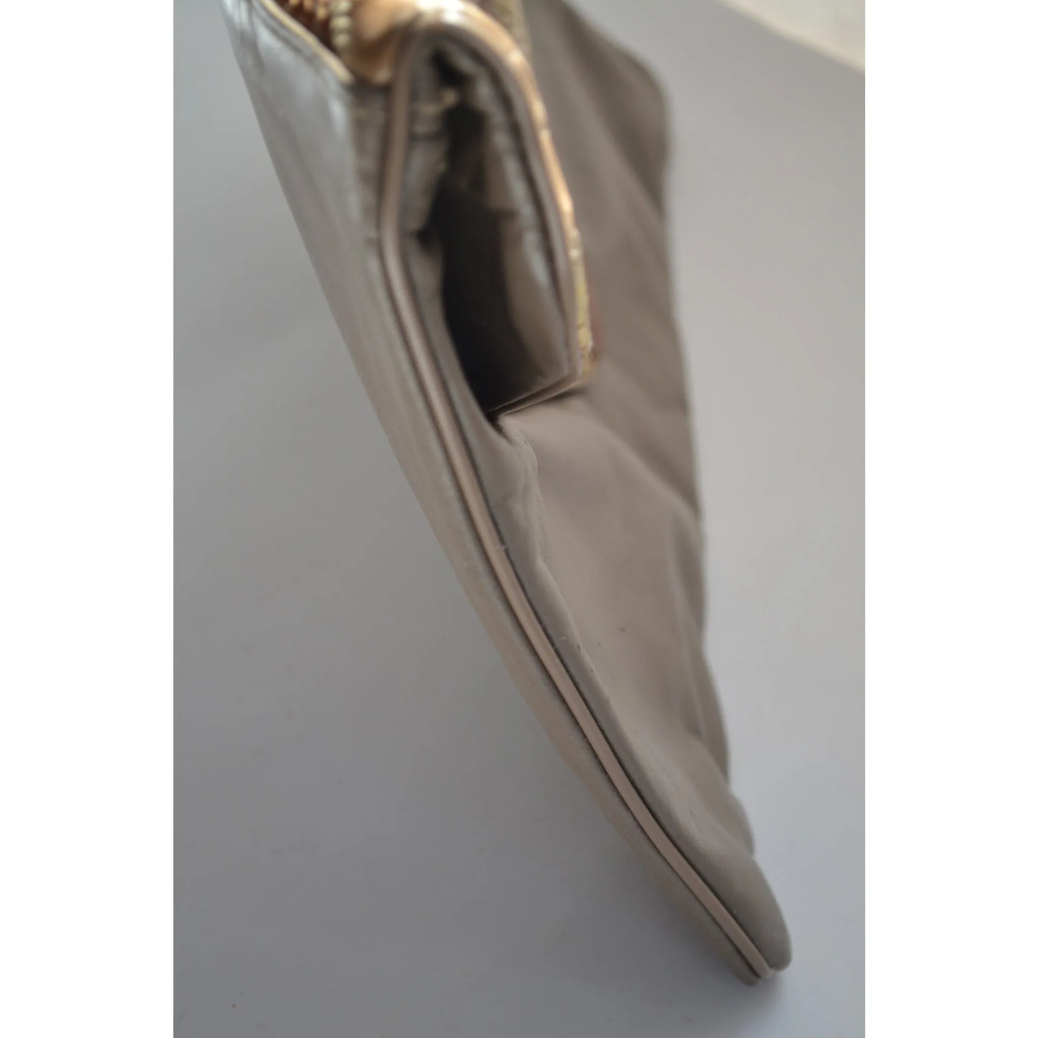 Brown Patched Reptile Leather Clutch Purse by Hala