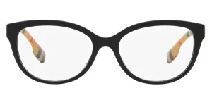 Burberry ESME BE 2357 3757 Square Plastic Black Eyeglasses with Logo Stamped Demo Lenses