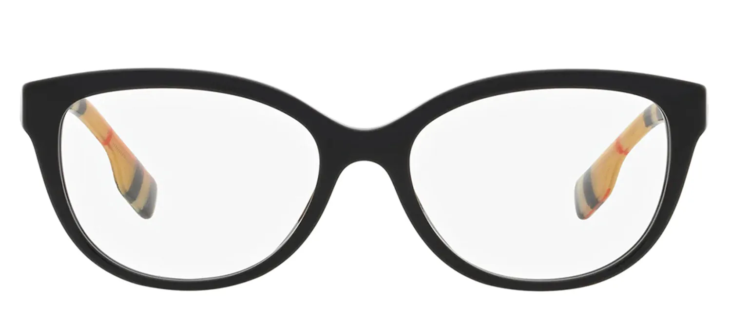 Burberry ESME BE 2357 3757 Square Plastic Black Eyeglasses with Logo Stamped Demo Lenses