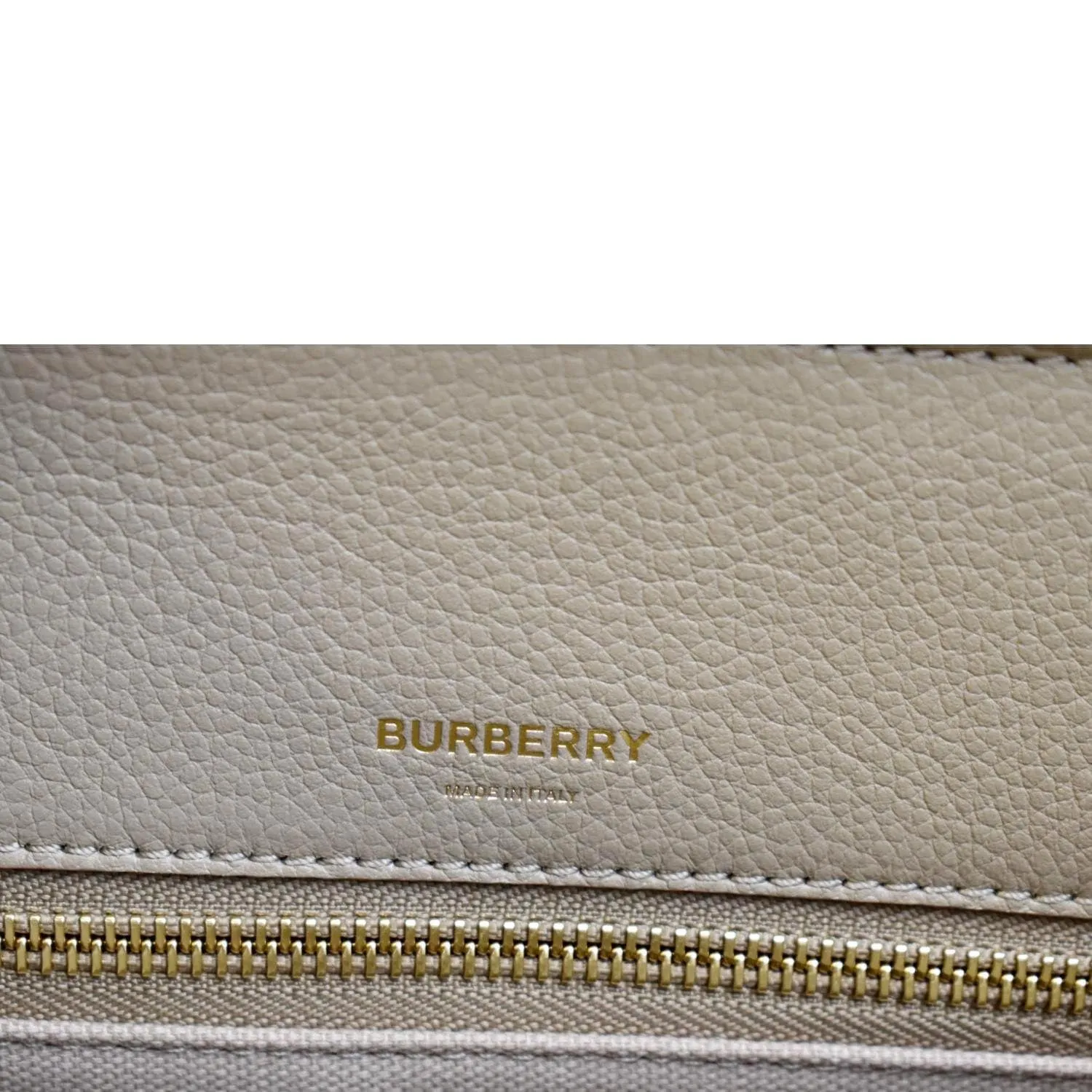 BURBERRY Small Title Leather Tote Bag Beige