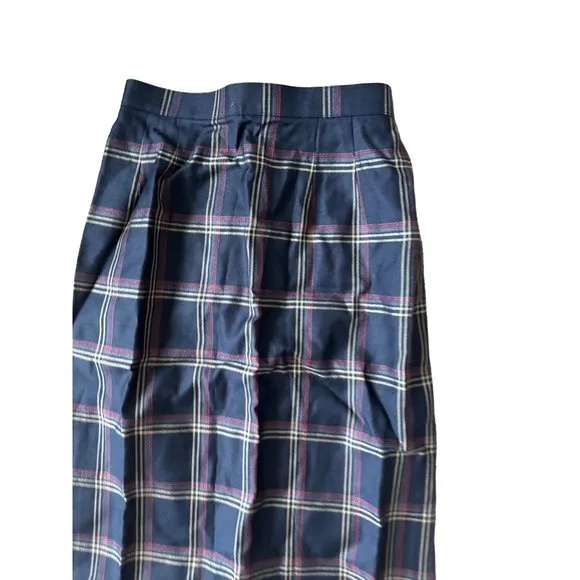 BURBERRYS Vintage Blue Plaid Pencil Skirt Size XS