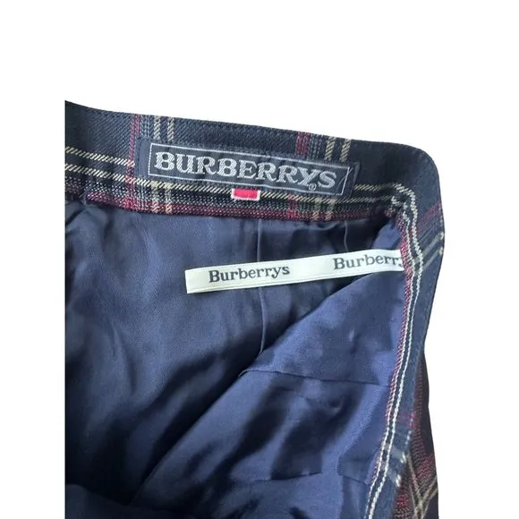 BURBERRYS Vintage Blue Plaid Pencil Skirt Size XS