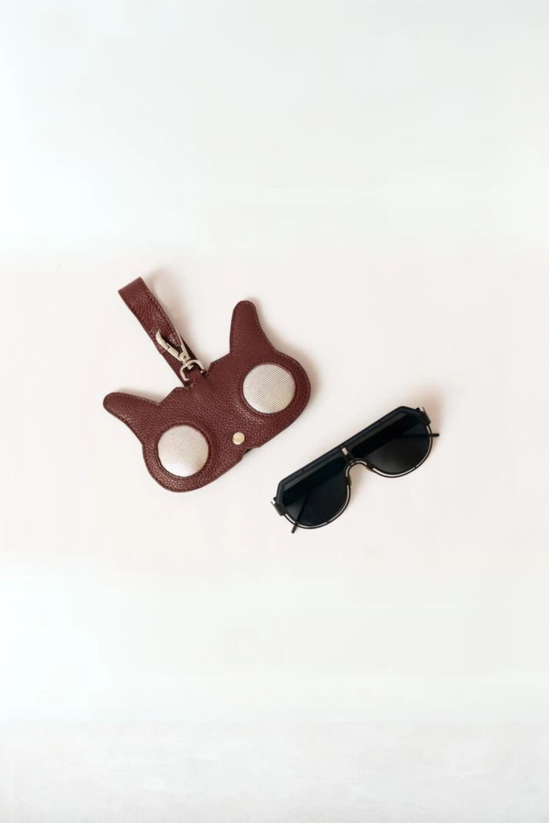 Burgundy Leather Cat Eyes Sunglasses Cover