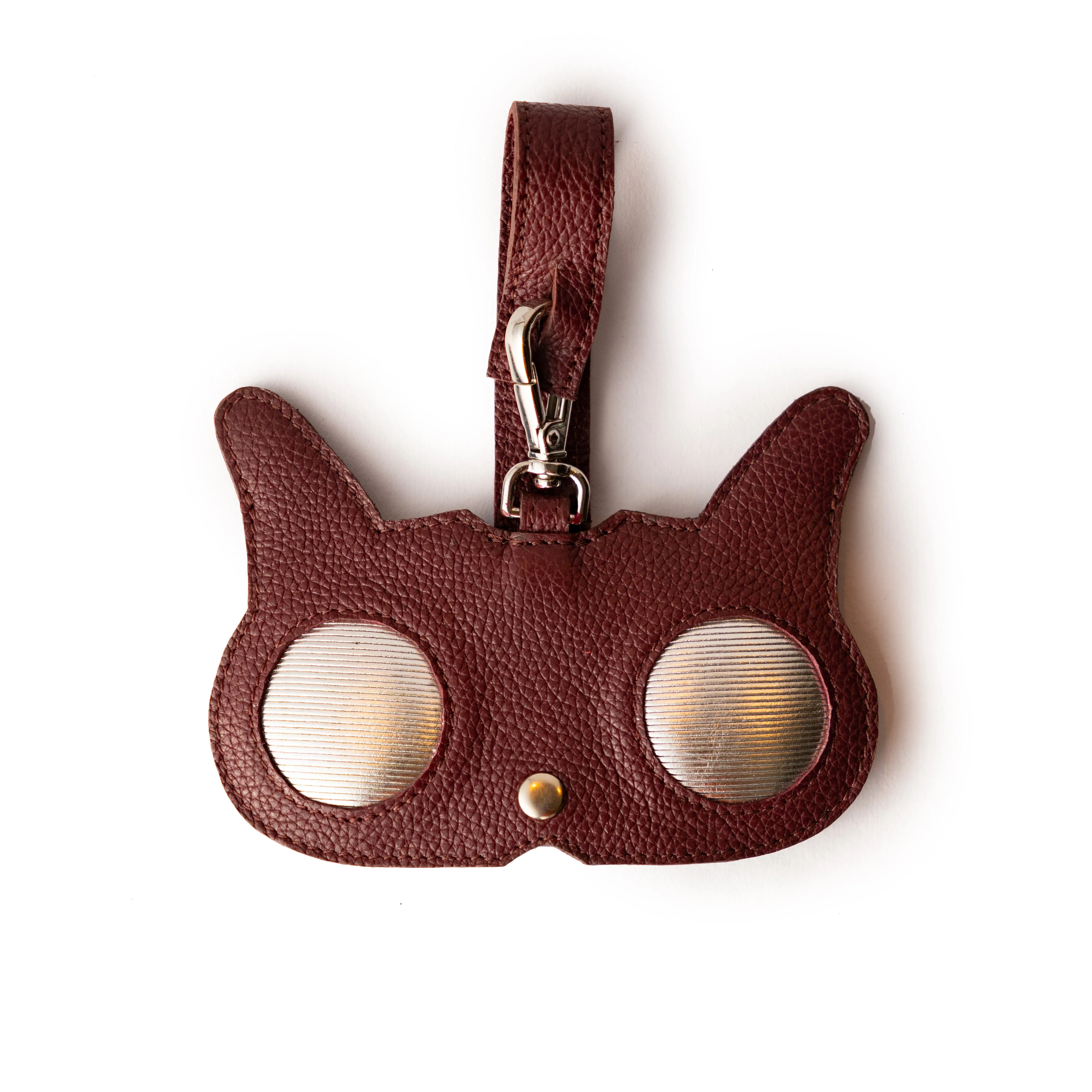 Burgundy Leather Cat Eyes Sunglasses Cover