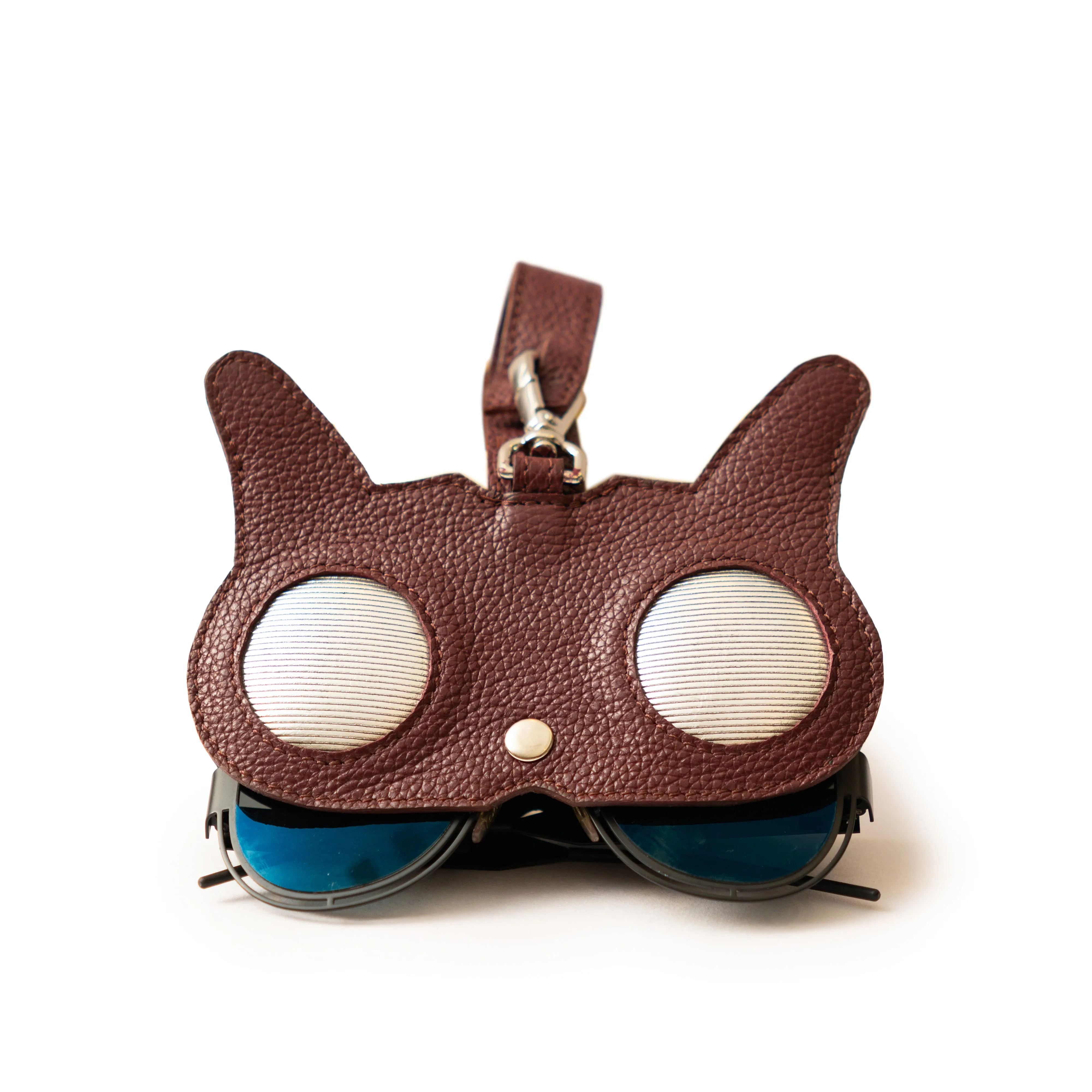 Burgundy Leather Cat Eyes Sunglasses Cover