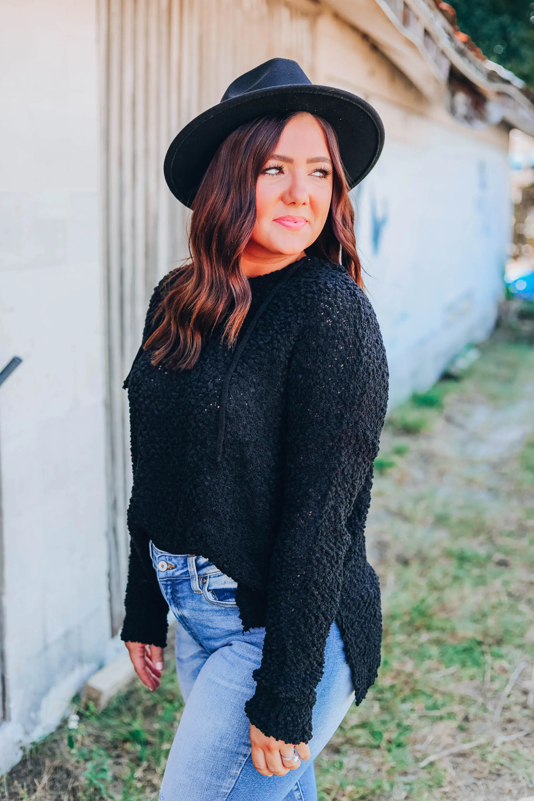 Buttery Soft Popcorn Hoodie - Black
