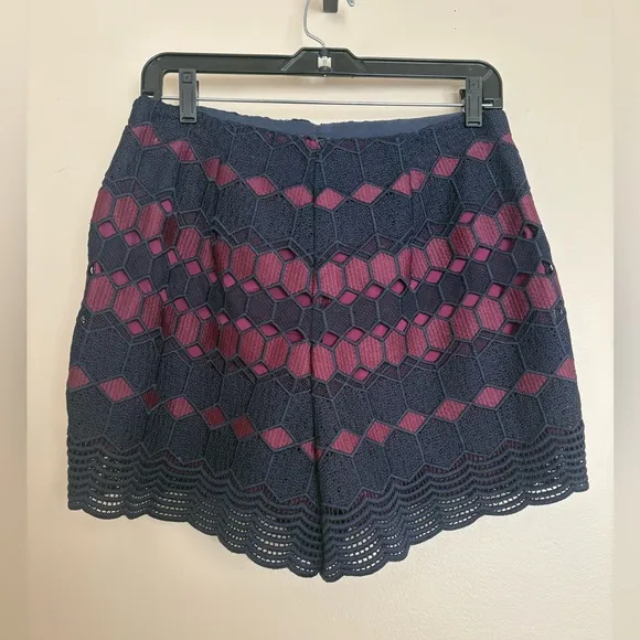 By Anthropologie Jewel Tone Dressy Lace Shorts Size 8