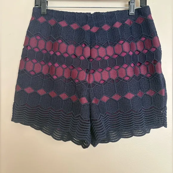By Anthropologie Jewel Tone Dressy Lace Shorts Size 8