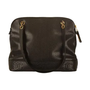 Chanel Black Triple Logo Chain Shoulder Bag