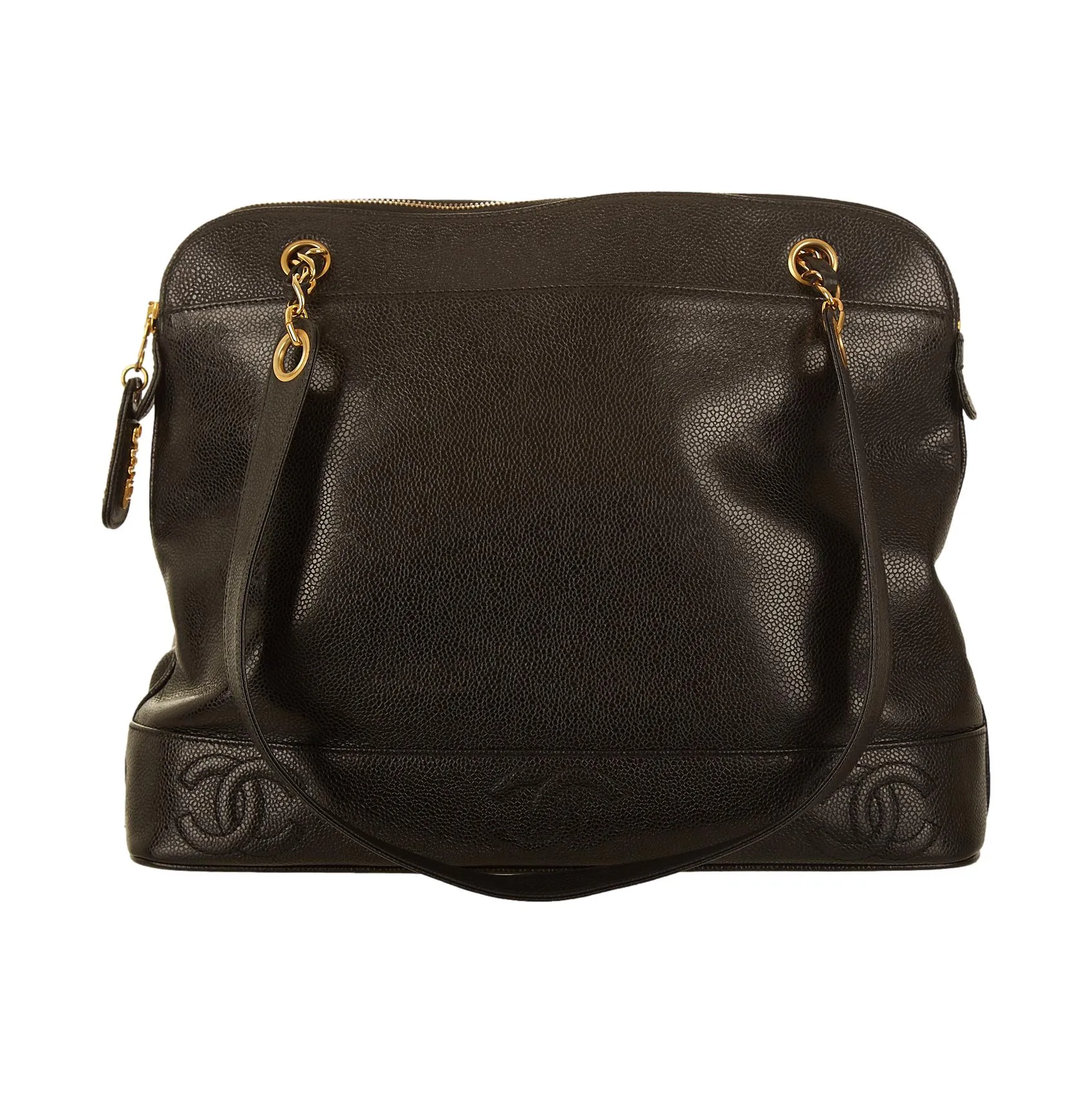 Chanel Black Triple Logo Chain Shoulder Bag