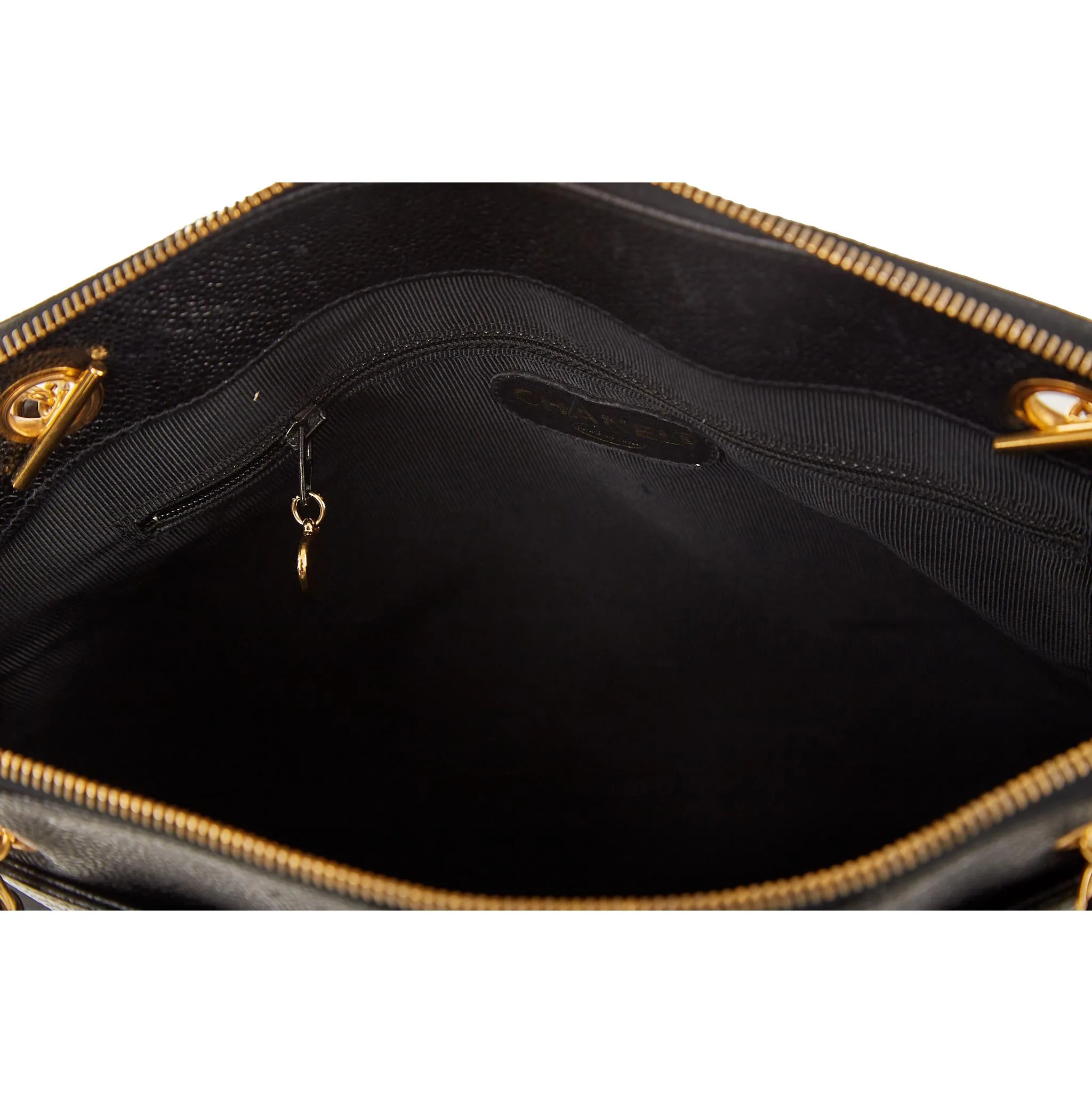 Chanel Black Triple Logo Chain Shoulder Bag