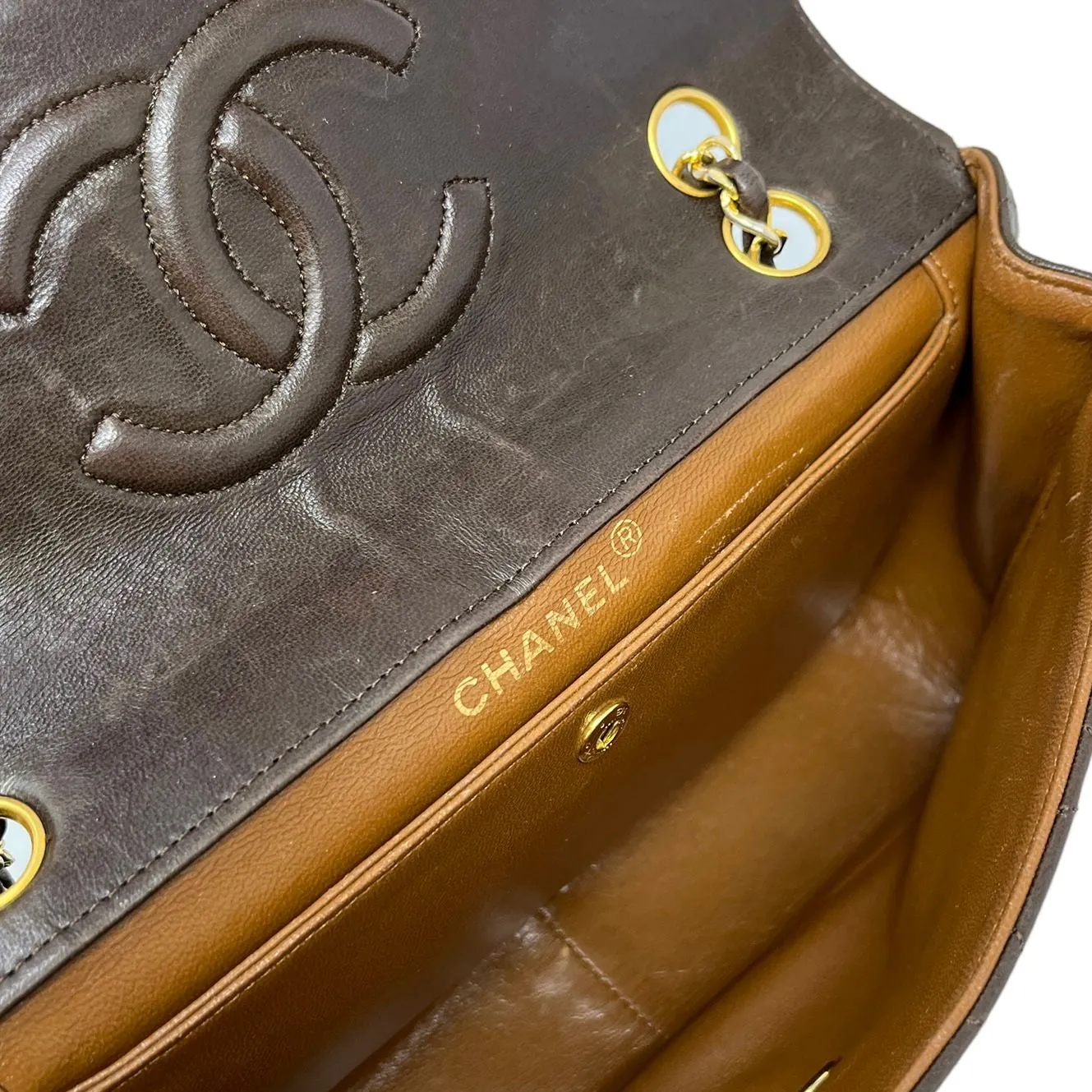 Chanel Brown Lambskin Flap Bag