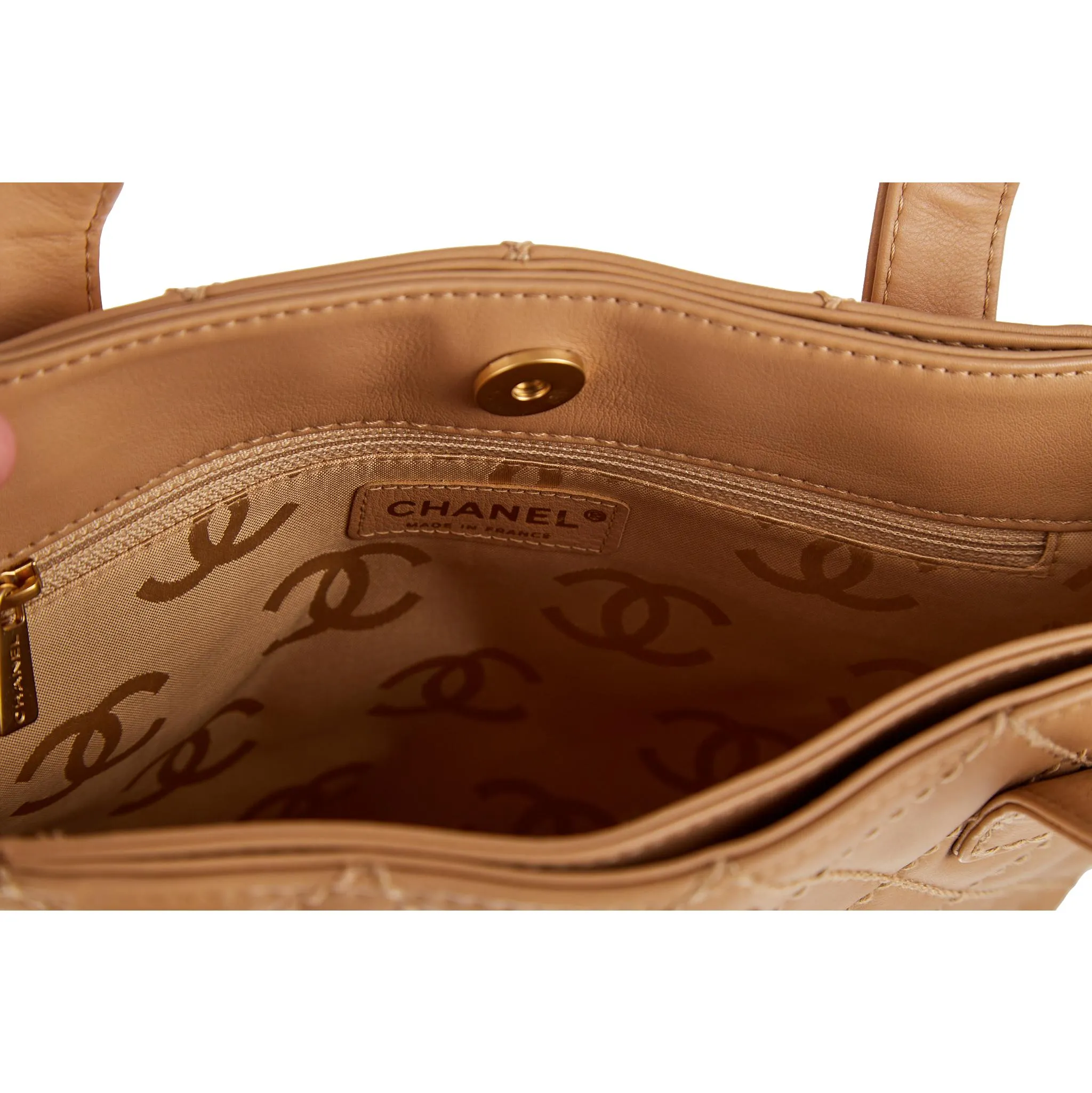 Chanel Nude Wild Stitch Logo Shoulder Bag