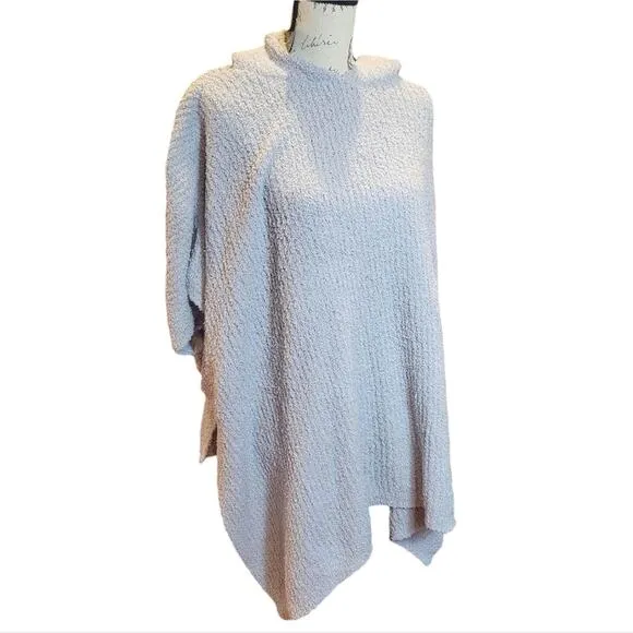 Charter Club Hooded Knit Poncho Grey OS