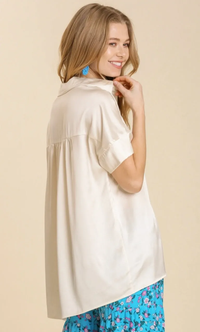 Chasing Success Satin Top-2 Colors Available
