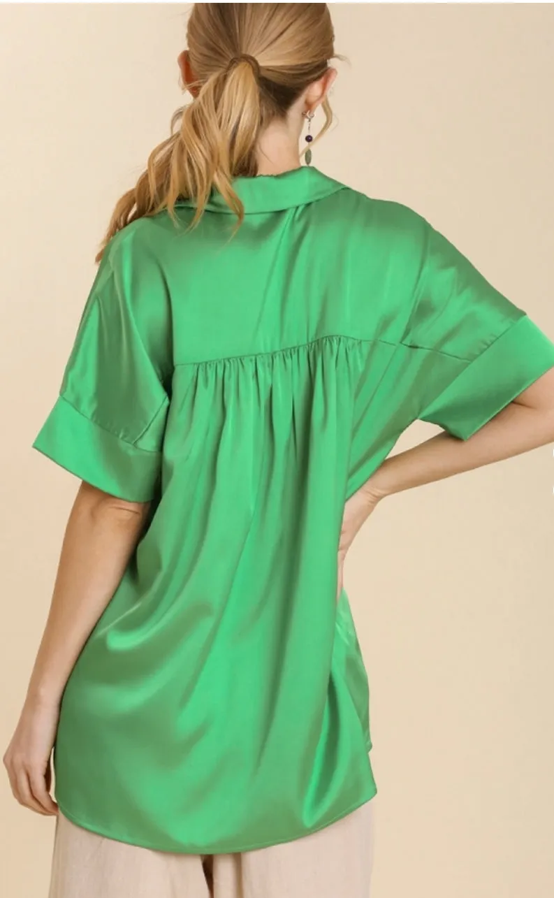 Chasing Success Satin Top-2 Colors Available